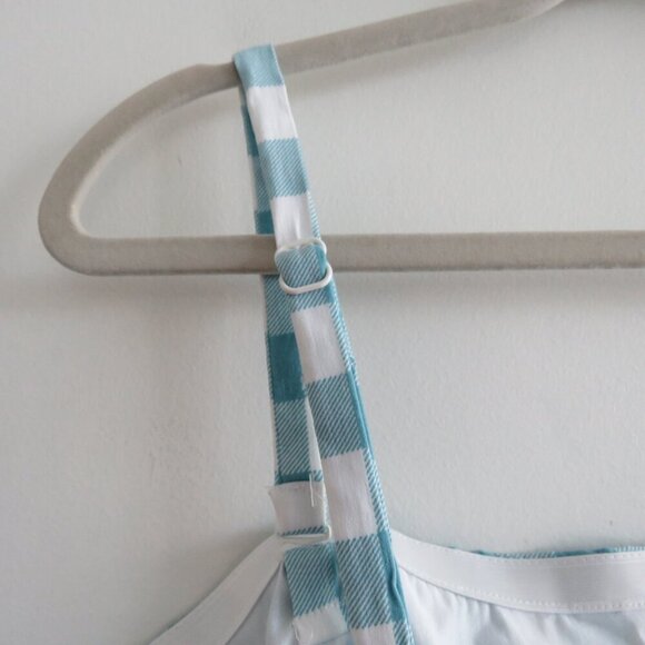 TORRID Fit And Flare Button Up Strapless Crop Top Jones Gingham Cloud Dancer NWT - Picture 13 of 15